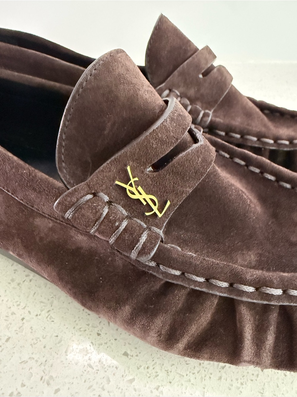 SAINT LAURENT YSL Le Loafer Brown Suede Penny Loafers Size EU 39 US 9 - Picture 6 of 10